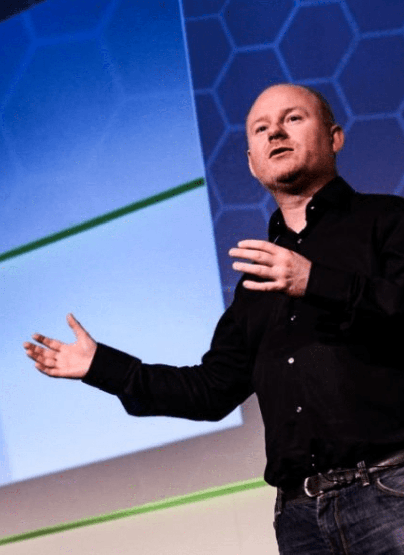 Founder presenting strategy